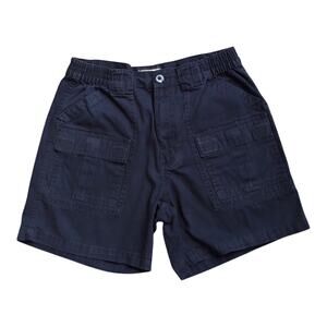 Talos Cargo Utility Shorts Mens 30 Navy Cotton Side Elastic Waist Outdoor